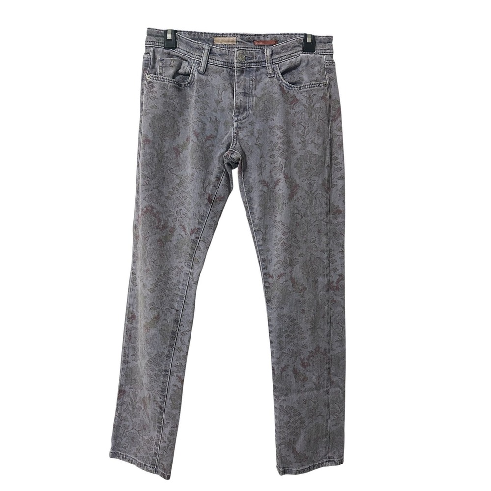 Pilcro Anthropologie Jeans Size 26 Floral Tapestry Print Straight Leg Denim